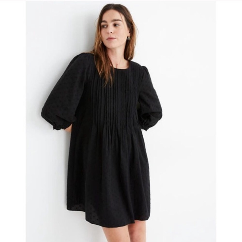 NWT Madewell Embroidered Pintuck Mini Dress